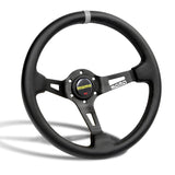 Deep Dished 350mm Racing Steering Wheel Microfiber Leather For YO momo hub X1