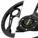 Deep Dished 350mm Racing Steering Wheel Microfiber Leather For YO momo hub X1