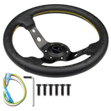Vertex "King" Universal 13'' Black Deep Dish Car Racing Drift Race Sport Steering Wheel