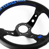 1996 Vertex Leather Deep Dish 330mm Steering Wheel For OMP MOMO Rac Blue Stitch