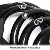 15" Carbon Fiber Style Quality Leather Car Steering Wheel Cover For All NISSAN NEW x1