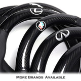 15" Carbon Fiber Style Quality Leather Car Steering Wheel Cover For All VOLVO NEW x1