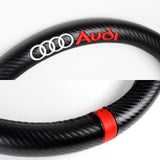 For All AUDI 15" Diameter Car Steering Wheel Cover Carbon Fiber Look Leather X1