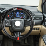 AUDI Set of Car 15" Steering Wheel Cover Carbon Fiber Look Leather with Exquisite Clock
