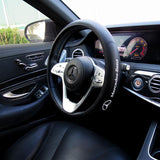 For Mercedes-Benz AMG Set of Car 15" Steering Wheel Cover Quality Leather with Exquisite Clock