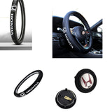 HONDA Set Quality Leather 15" Diameter Car Steering Wheel Cover with LOGO Horn Button