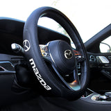MAZDA MazdaSpeed Set of Car 15" Steering Wheel Cover Quality Leather with Exquisite Clock