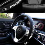MAZDA MazdaSpeed Set of Car 15" Steering Wheel Cover Quality Leather with Exquisite Clock