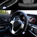 VOLKSWAGEN VW Set of Car 15" Steering Wheel Cover Quality Leather with Exquisite Clock