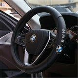 Genuine Leather For BMW Black 15" Diameter Car Steering Wheel Cover X1
