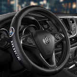 BUICK Black 15" Diameter Car Auto Steering Wheel Cover Genuine Leather New