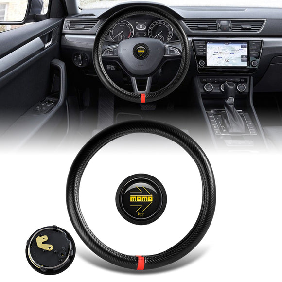 MOMO Motorsports Steering Wheel Horn Button with Carbon Fiber Look Leather 15