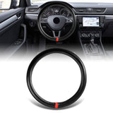 MOMO Motorsports Steering Wheel Horn Button with Carbon Fiber Look Leather 15" (38cm) Diameter Steering Wheel Cover