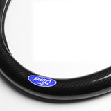 15" Carbon Fiber Style Quality Leather Car Steering Wheel Cover For All Ford NEW x1