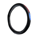Ford Mustang Set Genuine Leather 15" Diameter Car Auto Steering Wheel Cover with Badge Logo Horn Button
