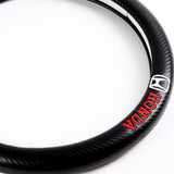 For Honda 15" Diameter Car Steering Wheel Cover Carbon Fiber Look Leather X1