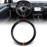 JAGUAR Set of Car 15" Steering Wheel Cover Carbon Fiber Style Leather with Seat Belt Covers