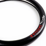 JAGUAR Set of Car 15" Steering Wheel Cover Carbon Fiber Look Leather with Exquisite Clock