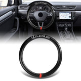 LEXUS Set of Car 15" Steering Wheel Cover Carbon Fiber Style Leather with Seat Belt Covers