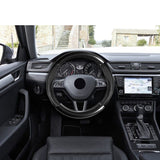 Universal 15" Carbon Fiber Style Quality Leather Car Steering Wheel Cover For All NEW x1