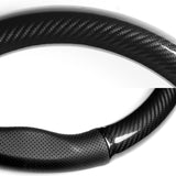 Universal 15" Carbon Fiber Style Quality Leather Car Steering Wheel Cover For All NEW x1