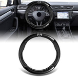 15" Carbon Fiber Style Quality Leather Car Steering Wheel Cover For All MAZDA MazdaSpeed NEW x1