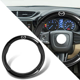 15" Carbon Fiber Style Quality Leather Car Steering Wheel Cover For All MAZDA MazdaSpeed NEW x1