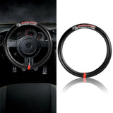 MazdaSpeed MAZDA Set Carbon Fiber Look Quality Leather 15" Diameter Car Auto Steering Wheel Cover with Black / Silver Horn Button