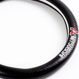 MITSUBISHI Set of Car 15" Steering Wheel Cover Carbon Fiber Style Leather with Seat Belt Covers