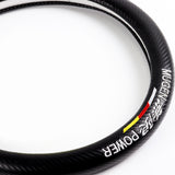 MUGEN POWER Set of Car 15" Steering Wheel Cover Carbon Fiber Style Leather HONDA with Seat Belt Covers