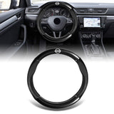 15" Carbon Fiber Style Quality Leather Car Steering Wheel Cover For All NISSAN NEW x1