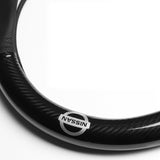 15" Carbon Fiber Style Quality Leather Car Steering Wheel Cover For All NISSAN NEW x1