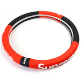 Universal Black RED 15" Quality Leather For Supreme3M Car Auto Steering Wheel Cover