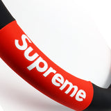 Universal Black RED 15" Quality Leather For Supreme3M Car Auto Steering Wheel Cover