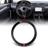 TOYOTA Set of Car 15" Steering Wheel Cover Carbon Fiber Look Leather with Exquisite Clock