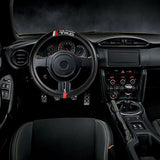 For all  JDM TRD 15" Diameter Car Steering Wheel Cover Carbon Fiber Look Leather X1