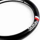 TRD Set of Car 15" Steering Wheel Cover Carbon Fiber Style Leather TOYOTA with Seat Belt Covers