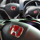 JDM Honda Set Red H Emblem For Steering Wheel JDM J'S TYPE B 50MM X 40MM with Logo Keychain Metal Key Ring