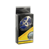 Toyota Set Genuine Leather Black 15" Diameter Car Auto Steering Wheel Cover with Blue Steering Wheel Emblem