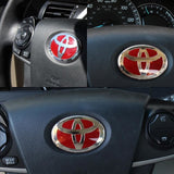 Red TOYOTA MOTORS Racing Set Keychain Metal Key Ring with Steering Wheel Emblem