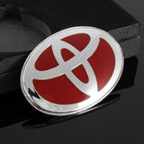 Red TOYOTA MOTORS TRD Racing Set Keychain Metal Key Ring with Steering Wheel Emblem