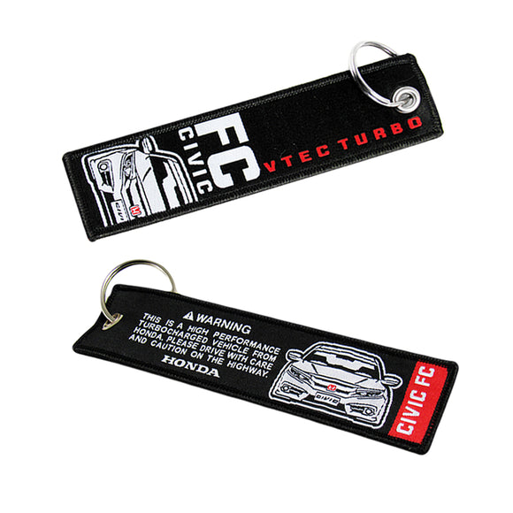 X2 For JDM HONDA CIVIC 10TH GEN FC DOUBLE SIDE Racing Cell Holders Keychain Keyring