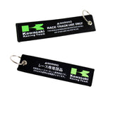 KAWASAKI Racing Black Set Biker Lanyard Motorcycle Key chain Strap Tag with DOUBLE SIDED Keychain