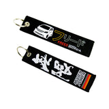 JDM MUGEN POWER DOUBLE SIDE FRONT AND REAR Racing Cell Holders Keychain X2