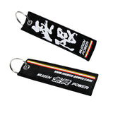 X2 New JDM MUGEN POWER DOUBLE SIDE Racing Cell Holders Keychain Universal 5" x 1.3"
