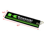 KAWASAKI NINJA Racing Set Biker Lanyard Motorcycle Key chain Black Strap Tag with DOUBLE SIDED Keychain