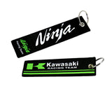 KAWASAKI NINJA Racing Set Biker Lanyard Motorcycle Key chain Green Strap Tag with DOUBLE SIDED Keychain