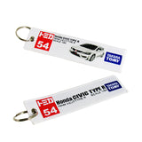 X2 For Honda CIVIC TYPE R DOUBLE SIDE Racing Cell Holders Keychain Keyring 5.4"