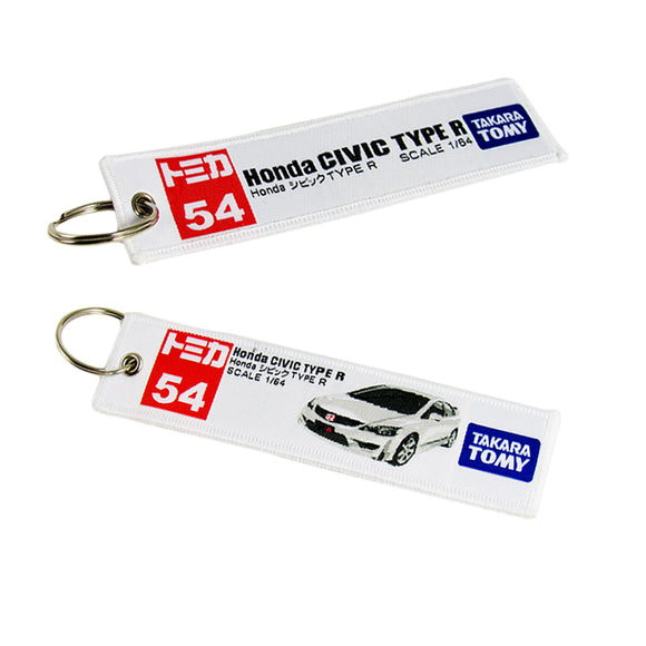 X2 For Honda CIVIC TYPE R DOUBLE SIDE Racing Cell Holders Keychain Keyring 5.4