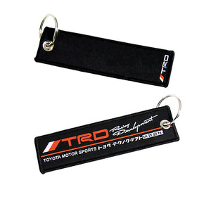 X2 For JDM TRD Racing DOUBLE SIDE Racing Cell Holders Keychain Keyring 4.9" x 1.3"